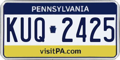PA license plate KUQ2425