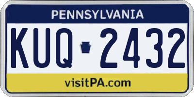PA license plate KUQ2432