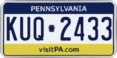 PA license plate KUQ2433