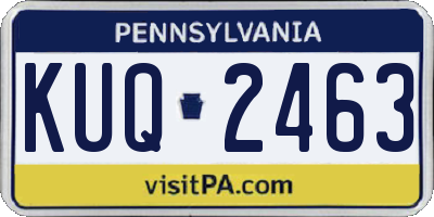 PA license plate KUQ2463