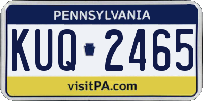 PA license plate KUQ2465