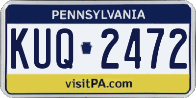 PA license plate KUQ2472