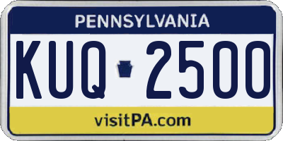 PA license plate KUQ2500