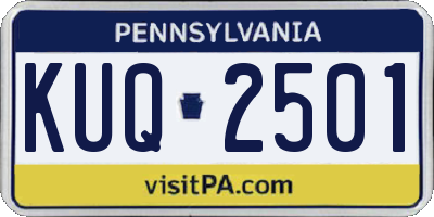 PA license plate KUQ2501
