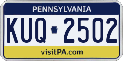 PA license plate KUQ2502