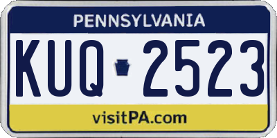 PA license plate KUQ2523