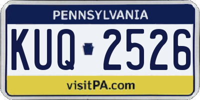 PA license plate KUQ2526