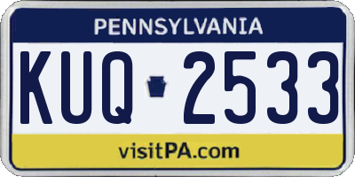PA license plate KUQ2533