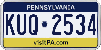 PA license plate KUQ2534