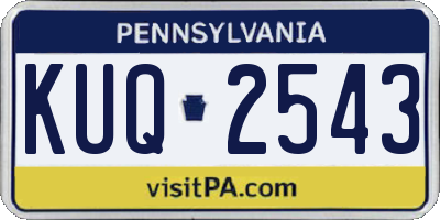PA license plate KUQ2543