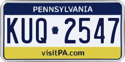 PA license plate KUQ2547