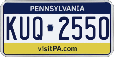 PA license plate KUQ2550