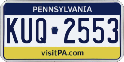 PA license plate KUQ2553