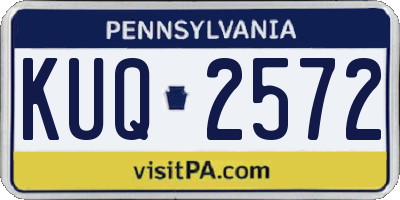 PA license plate KUQ2572