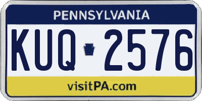 PA license plate KUQ2576