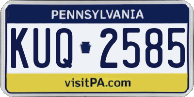PA license plate KUQ2585