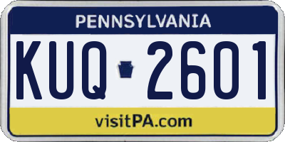 PA license plate KUQ2601