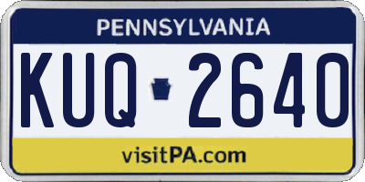 PA license plate KUQ2640