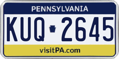 PA license plate KUQ2645
