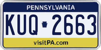 PA license plate KUQ2663
