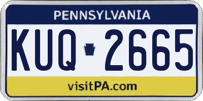 PA license plate KUQ2665