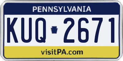 PA license plate KUQ2671