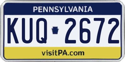 PA license plate KUQ2672