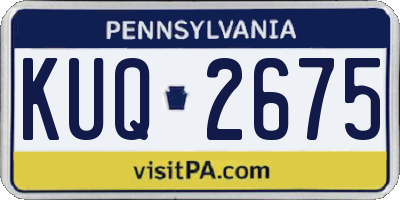 PA license plate KUQ2675