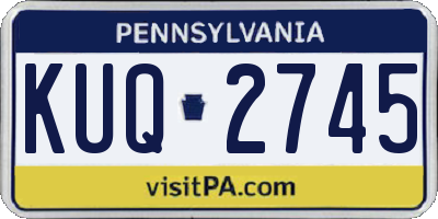PA license plate KUQ2745
