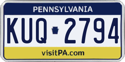 PA license plate KUQ2794