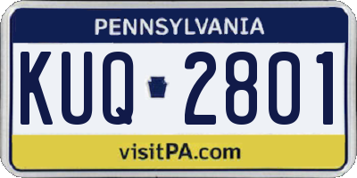 PA license plate KUQ2801