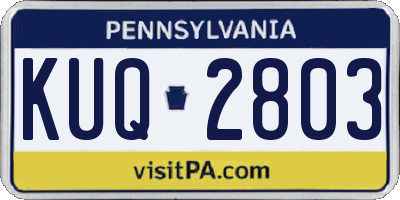 PA license plate KUQ2803