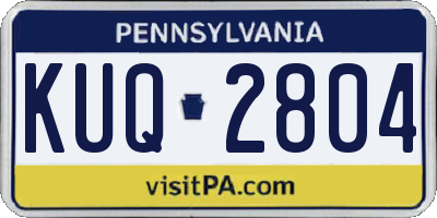 PA license plate KUQ2804