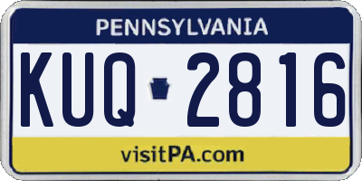 PA license plate KUQ2816