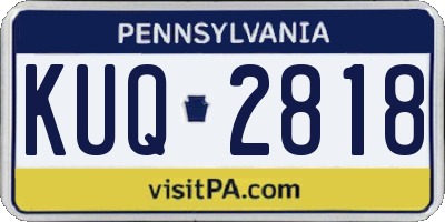 PA license plate KUQ2818