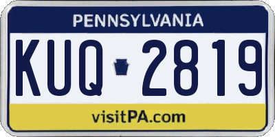 PA license plate KUQ2819