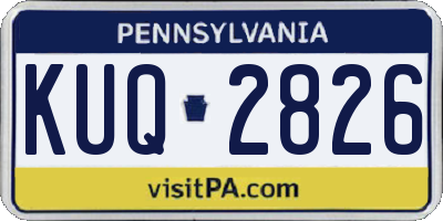 PA license plate KUQ2826