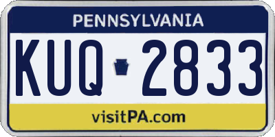 PA license plate KUQ2833