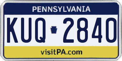 PA license plate KUQ2840