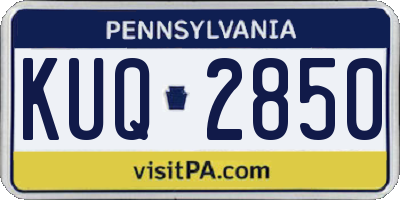 PA license plate KUQ2850