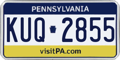 PA license plate KUQ2855