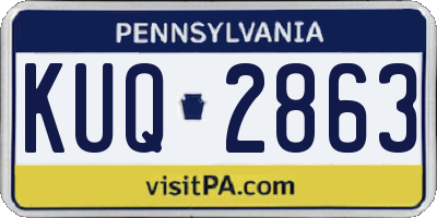 PA license plate KUQ2863