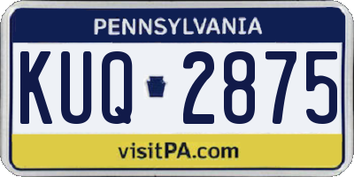 PA license plate KUQ2875