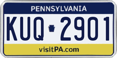 PA license plate KUQ2901