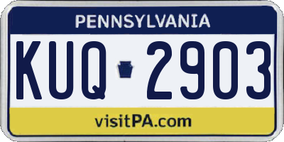 PA license plate KUQ2903