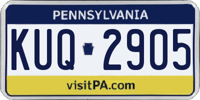 PA license plate KUQ2905