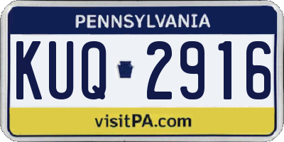 PA license plate KUQ2916