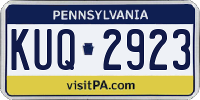 PA license plate KUQ2923