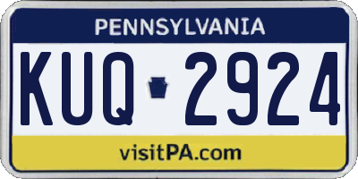 PA license plate KUQ2924