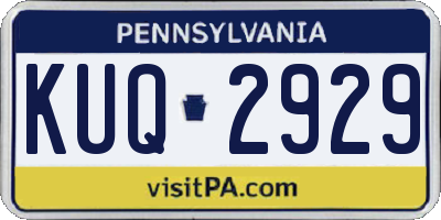 PA license plate KUQ2929